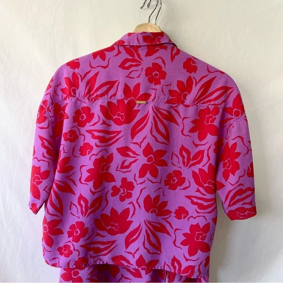 Billabong Peachy Keen Matching Pink Hawaiian Floral Skirt Set - Picture 11 of 16